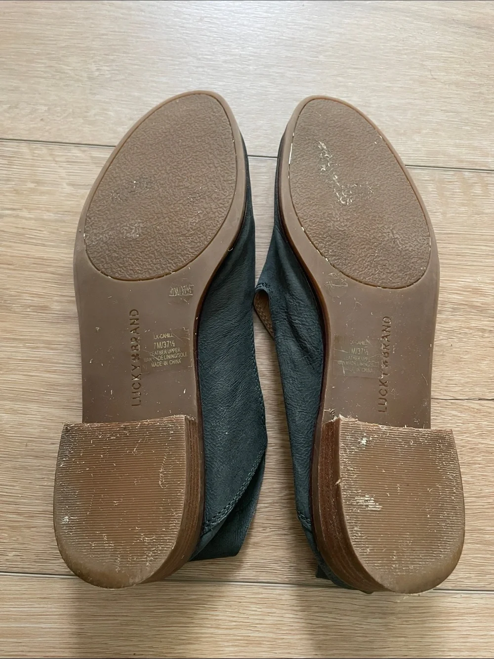 Lucky Brand Cahill Olive Green Leather Loafers Women 7 Slip on Work Casual #0009